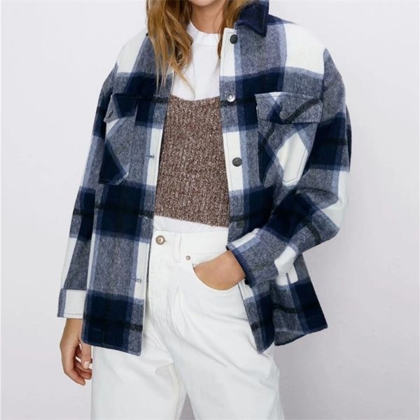 women fashion plaid za long jacket female spring cotton green long sleeve loose outwear women casual single breasted jacket t200831, Black;brown
women fashion plaid za long jacket female spring cotton green long sleeve loose outwear women casual single breasted jacket t200831, Black;brown