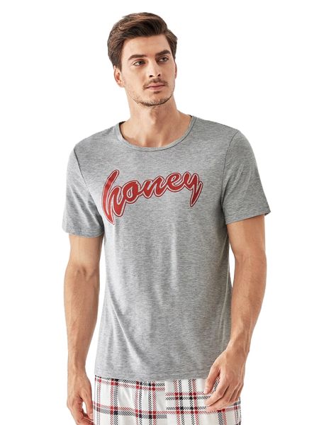 men letter graphic pajama tee y0mx#, Black;brown
men letter graphic pajama tee y0mx#, Black;brown