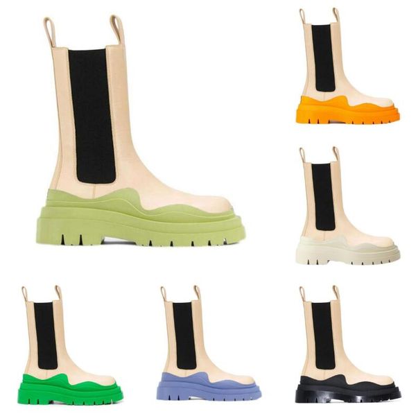 two tone tire chelsea boots women platform chunky boot lady luxe design men calf desiger calfskin slip-on style round toe boots cream+fruit, Black
two tone tire chelsea boots women platform chunky boot lady luxe design men calf desiger calfskin slip-on style round toe boots cream+fruit, Black