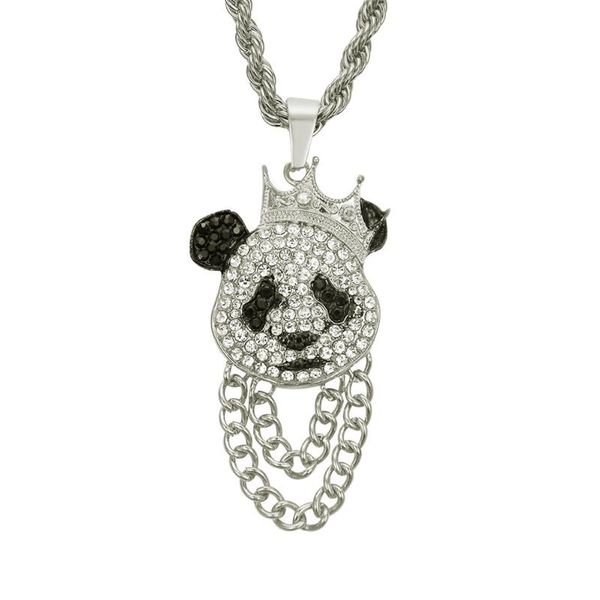 pendant necklaces european and american fashion brand jewelry simple diamond panda necklace men clubbing dj nightclub hip hop item, Silver
pendant necklaces european and american fashion brand jewelry simple diamond panda necklace men clubbing dj nightclub hip hop item, Silver