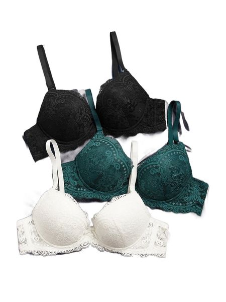 3pack floral lace underwire bra e7ir#, Black;red
3pack floral lace underwire bra e7ir#, Black;red