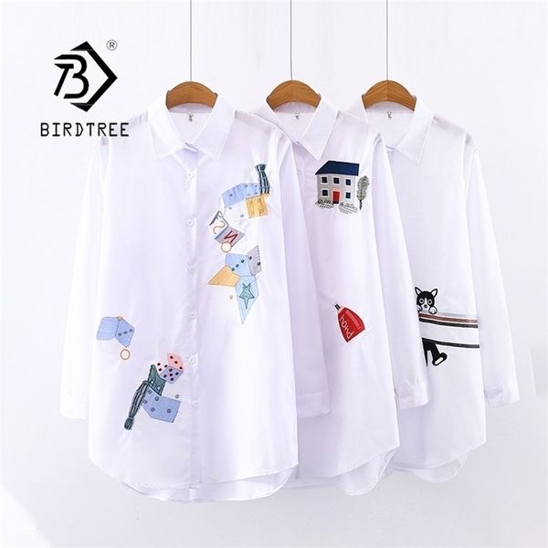 women embroidery long sleeve white shirt button up turn down collar cute cartoon blouse long feminina blusas t9d62 210326
women embroidery long sleeve white shirt button up turn down collar cute cartoon blouse long feminina blusas t9d62 210326