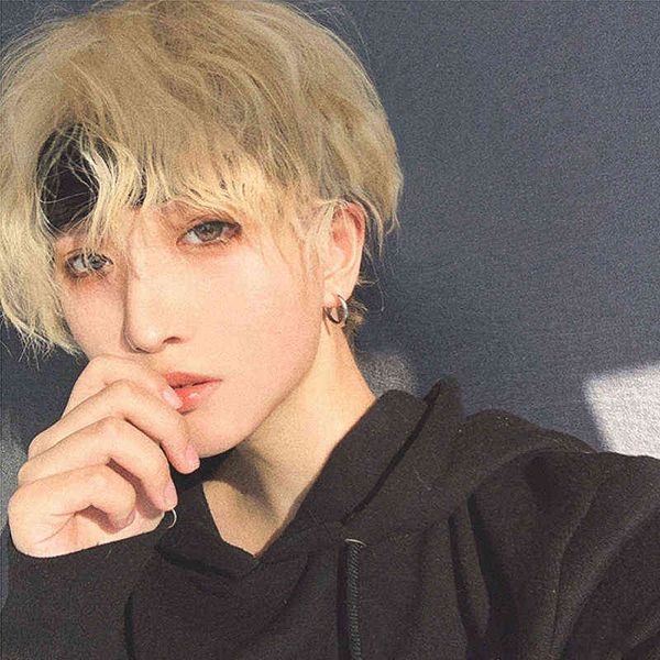 short curly cosplay men boy party light yellow synthetic heat resistant hair wigs men's breathable wig 220622, Black
short curly cosplay men boy party light yellow synthetic heat resistant hair wigs men's breathable wig 220622, Black