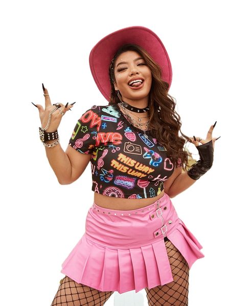 plus fruit & letter graphic tee m15q#, Black
plus fruit & letter graphic tee m15q#, Black