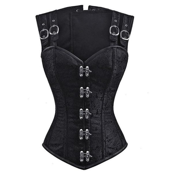 overbust corset steampunk waist cincher shaper bustiers punk black gothic lingerie women burlesque steel boned bustier, Black;white
overbust corset steampunk waist cincher shaper bustiers punk black gothic lingerie women burlesque steel boned bustier, Black;white