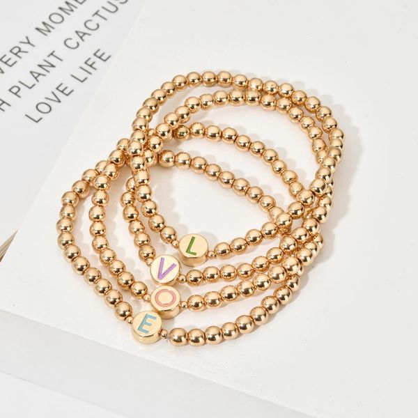 gold color friendship lucky bead strand handmade 26 letter bracelet women men, Black
gold color friendship lucky bead strand handmade 26 letter bracelet women men, Black