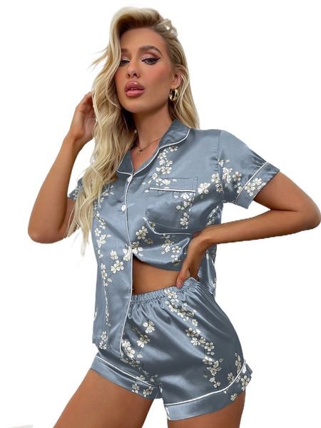 floral contrast binding pajama set r9me#, Black;red
floral contrast binding pajama set r9me#, Black;red