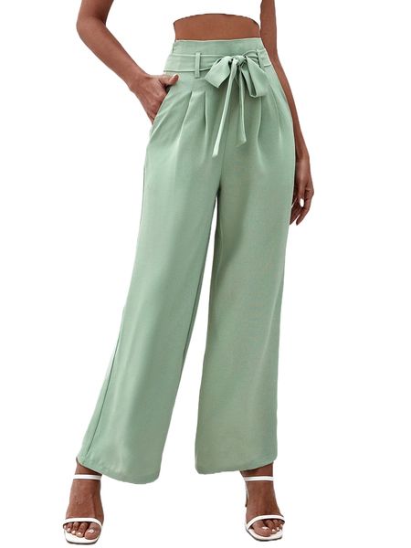 solid fold pleated self belted pants k0r0#, Black;white
solid fold pleated self belted pants k0r0#, Black;white