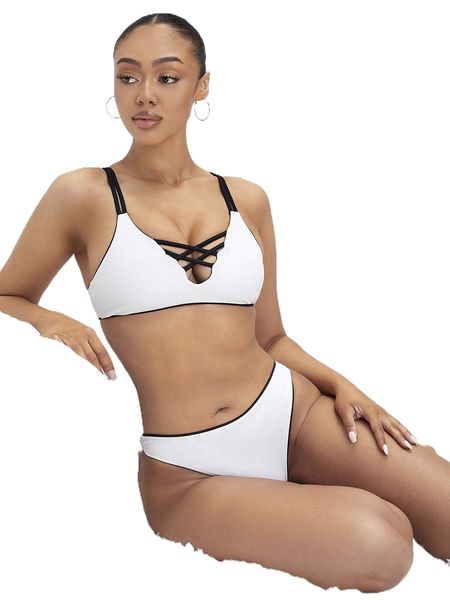 sxy reversible criss cross bikini swimsuit f6fi#, White;black
sxy reversible criss cross bikini swimsuit f6fi#, White;black