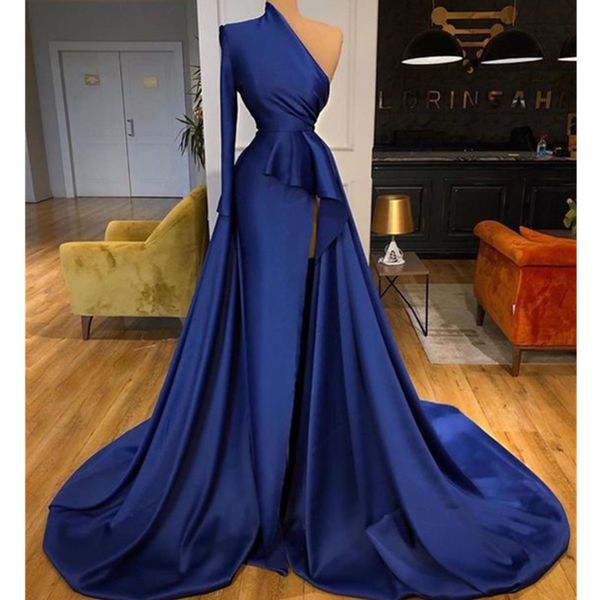 one shoulder beaded dark blue side split evening prom dresses long 2021 elegant dubai fashion modest prom gowns robe de soiree 2022, Black;red
one shoulder beaded dark blue side split evening prom dresses long 2021 elegant dubai fashion modest prom gowns robe de soiree 2022, Black;red