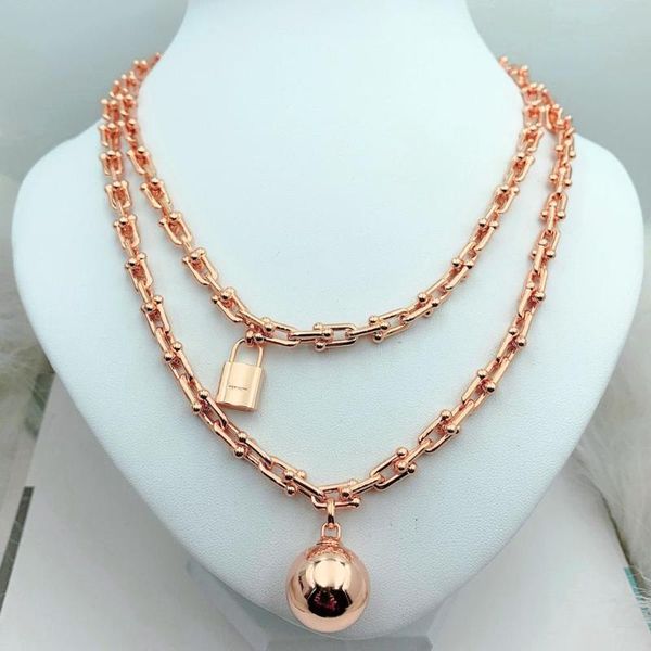 big-name light luxury high-end personality stylish thick chain necklace niche double-layer horseshoe ball lock short female, Silver
big-name light luxury high-end personality stylish thick chain necklace niche double-layer horseshoe ball lock short female, Silver