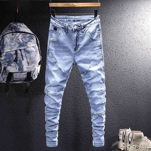 men's jeans japanese and korean stitched jeans men's fashion brand motorcycle slim fit small feet style embroidery versatile casua, Blue
men's jeans japanese and korean stitched jeans men's fashion brand motorcycle slim fit small feet style embroidery versatile casua, Blue