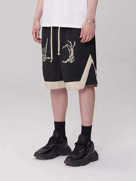 men skeleton print drawstring contrast panel shorts 99vs#, White;black
men skeleton print drawstring contrast panel shorts 99vs#, White;black