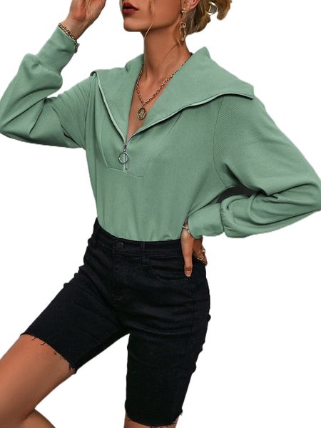 sollinarry solid half zip sweatshirt a6qo#, Black 
sollinarry solid half zip sweatshirt a6qo#, Black