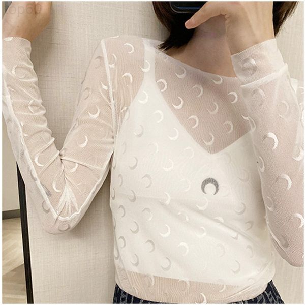 women's t-shirt designer with marine's new black bottomed shirt, elastic moon semi transparent mesh long sleeved blouse8evg 2002 l, White
women's t-shirt designer with marine's new black bottomed shirt, elastic moon semi transparent mesh long sleeved blouse8evg 2002 l, White