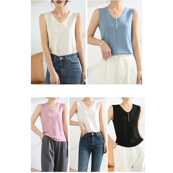 women's knits & tees designer clothing v-neck vest made of ice silk striped loose sling more sweating, the colder it is, and the ball w, White
women's knits & tees designer clothing v-neck vest made of ice silk striped loose sling more sweating, the colder it is, and the ball w, White