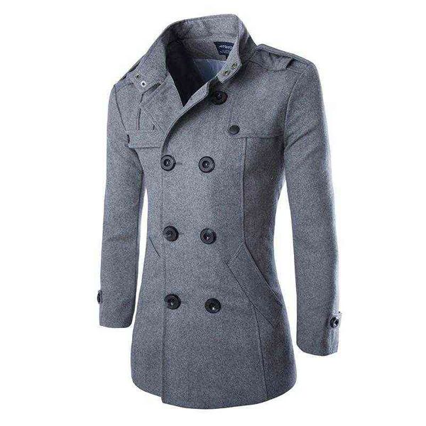 men's wool & blends fashion men clothing woolen jacket coats winter coat mid-long trench thickening t220810, Black
men's wool & blends fashion men clothing woolen jacket coats winter coat mid-long trench thickening t220810, Black