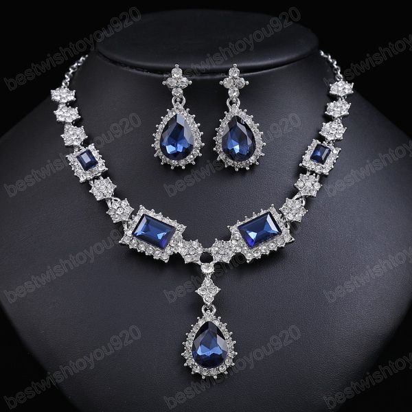 geometric crystal earrings necklace set luxury party jewelry sets for women wedding jewelry gift, Silver
geometric crystal earrings necklace set luxury party jewelry sets for women wedding jewelry gift, Silver