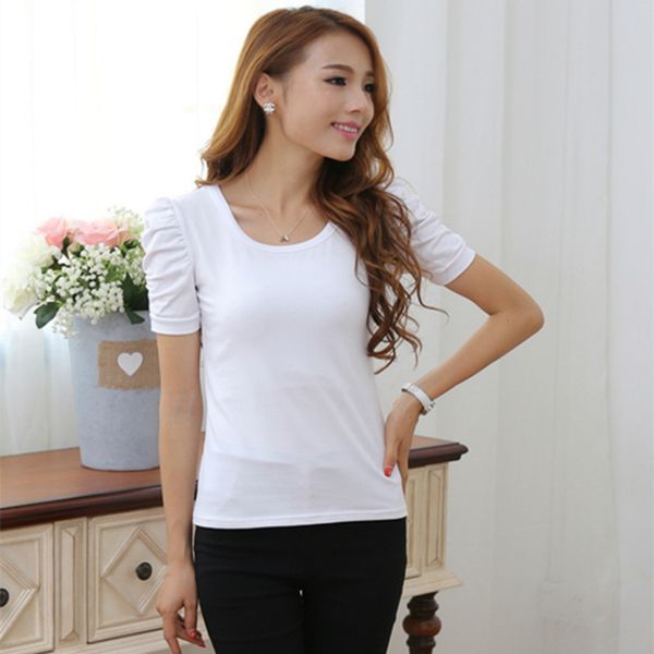 summer large size womens shortsleeved tshirt female bubble sleeves shring cotton compassion slim bottoming y200412, White
summer large size womens shortsleeved tshirt female bubble sleeves shring cotton compassion slim bottoming y200412, White