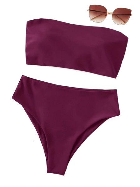 reversible lace up bandeau bikini swimsuit e1yr#, White;black