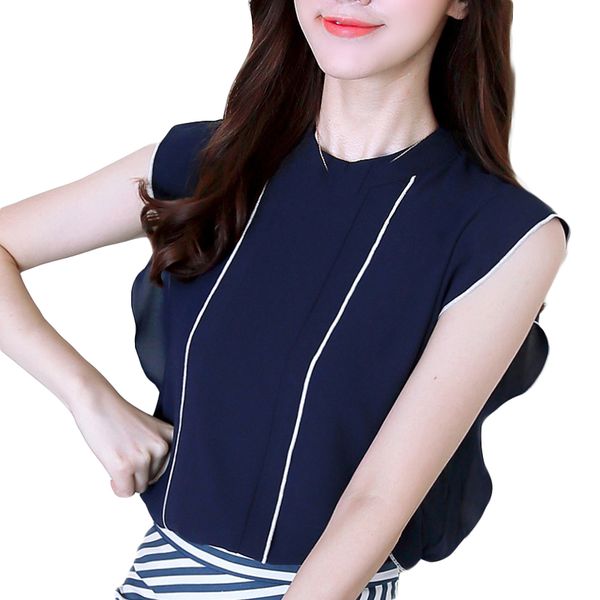 2022 women's t-shirt new summer stand collar sleeveless chiffon shirt women chiffon blouse office lady ruffle fashion pullover blouses, White
2022 women's t-shirt new summer stand collar sleeveless chiffon shirt women chiffon blouse office lady ruffle fashion pullover blouses, White