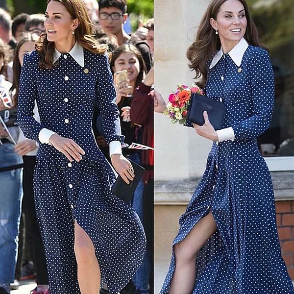 kate middleton long dress womens fashion party casual vintage elegant gentlewoman buttons dots print dresses y200805, Black;pink
kate middleton long dress womens fashion party casual vintage elegant gentlewoman buttons dots print dresses y200805, Black;pink