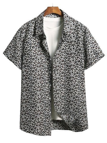 men leopard print shirt without tee m9tr#, White;black