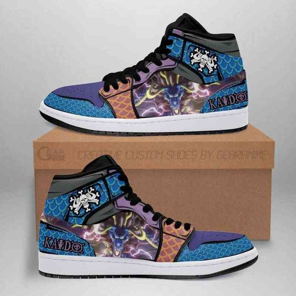agon kaido sneakers yonko anime shoes fan gift, Black