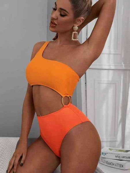 split bikini swimsuit high waist solid color fashionable women, White;black
split bikini swimsuit high waist solid color fashionable women, White;black