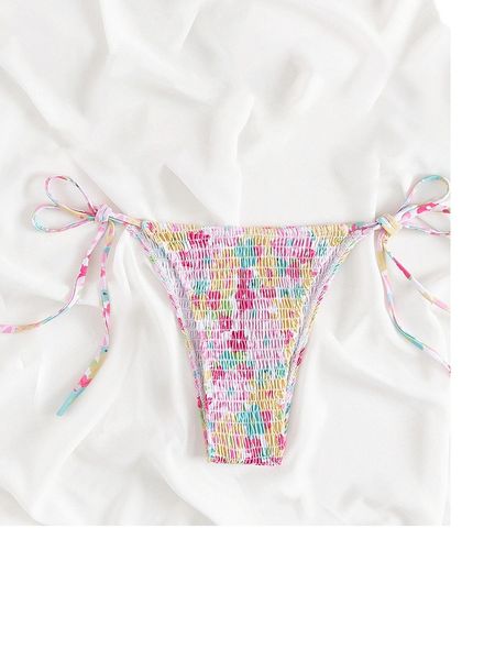 ditsy floral smocked tie side bikini panty 483e#, White;black
ditsy floral smocked tie side bikini panty 483e#, White;black