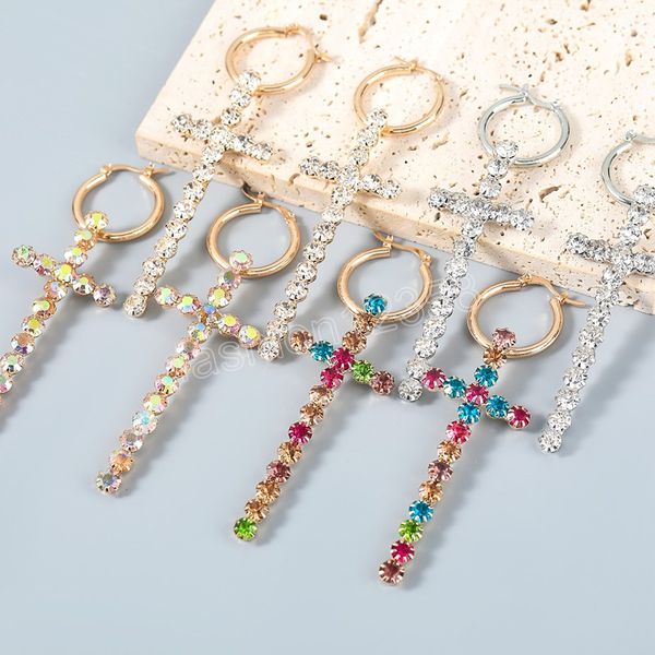 simple colorful rhinestone cross earrings party dangle earrings women's retro statement earring, Silver
simple colorful rhinestone cross earrings party dangle earrings women's retro statement earring, Silver
