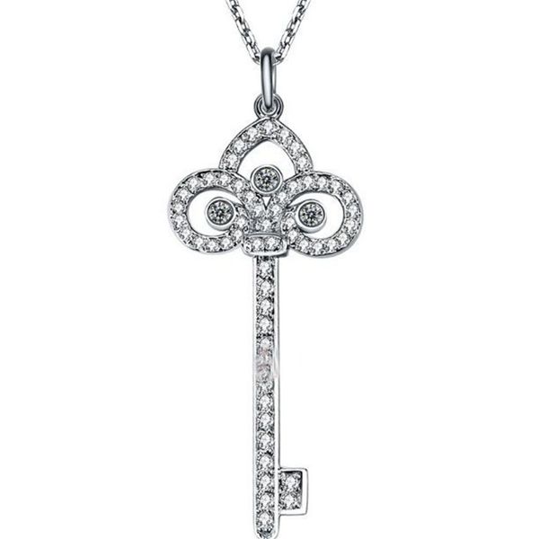 key sweater chain for women's white gold necklace luxury niche design jewelry famous holiday gift t brand217o, Silver
key sweater chain for women's white gold necklace luxury niche design jewelry famous holiday gift t brand217o, Silver