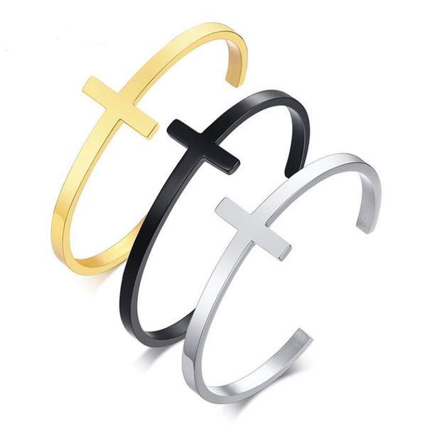 4*60mm stainless steel simple fashion smooth cross open cuff bangle bracelet for women mens silver/ gold / black, White
4*60mm stainless steel simple fashion smooth cross open cuff bangle bracelet for women mens silver/ gold / black, White