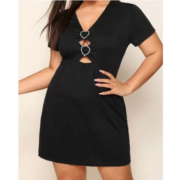 mini black dress 2021 plus size knit hollow v neck short sleeve skirt pure color urban casual plus women clothing
mini black dress 2021 plus size knit hollow v neck short sleeve skirt pure color urban casual plus women clothing