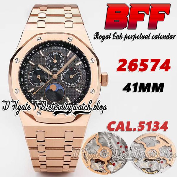 bff bf26574 complicated function cal.5134 bf5134 automatic mens watch 41mm moon phase black textured dial stick markers rose gold steel brac, Slivery;brown
bff bf26574 complicated function cal.5134 bf5134 automatic mens watch 41mm moon phase black textured dial stick markers rose gold steel brac, Slivery;brown