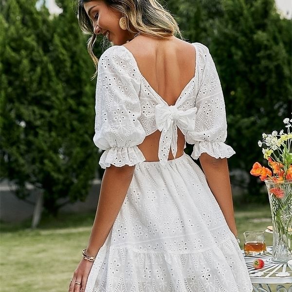 lace up hollow out knot summer white dres holiday casual high waist ruffled mini dresses aline frills vestido 220615, Black;gray
lace up hollow out knot summer white dres holiday casual high waist ruffled mini dresses aline frills vestido 220615, Black;gray