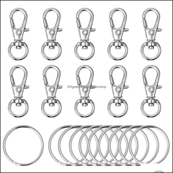 120pcs swivel lanyard snap hook metal lobster clasp with key rings diy keyring jewelry keychain chain accessories sier color drop delivery 2, Slivery;golden
120pcs swivel lanyard snap hook metal lobster clasp with key rings diy keyring jewelry keychain chain accessories sier color drop delivery 2, Slivery;golden