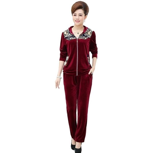 women velvet tracksuits print hooded jackettrousers two sets gold velvet sportswear suit plus size 5xl female pants set y200110, White
women velvet tracksuits print hooded jackettrousers two sets gold velvet sportswear suit plus size 5xl female pants set y200110, White