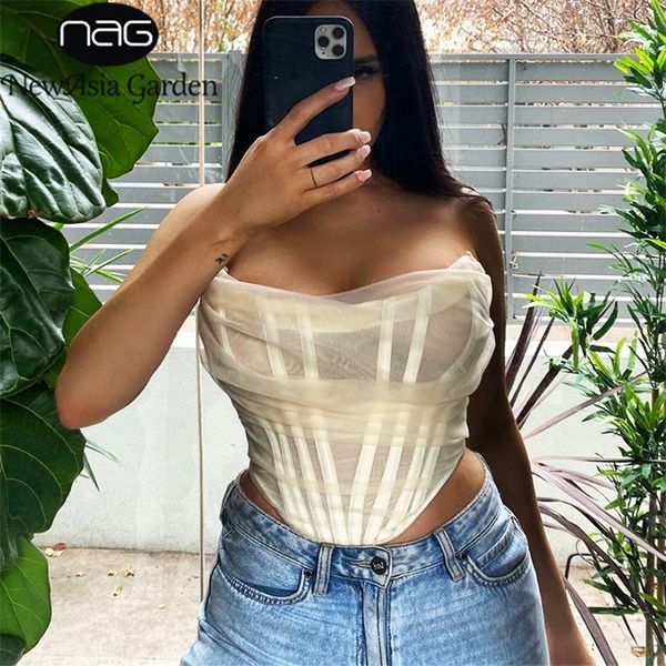 newasia corset women sleeveless off shoulder female boned cropped streetwear bustier mesh crop white 210306, Black;white
newasia corset women sleeveless off shoulder female boned cropped streetwear bustier mesh crop white 210306, Black;white