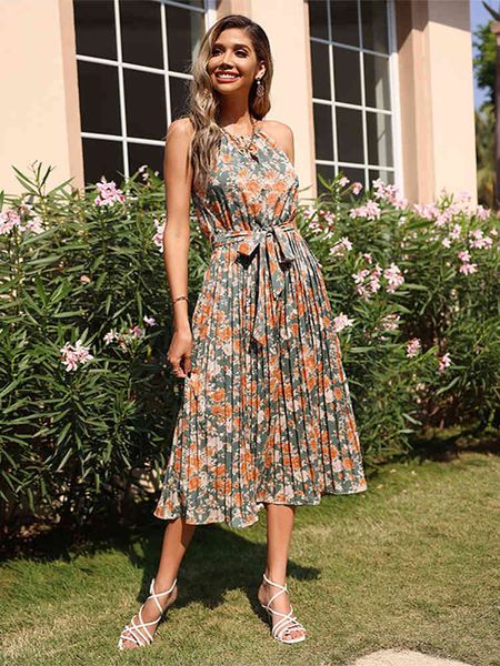 casual dresses floral print strap dress women summer halter bandage sleeveless midi beach dresses casual elegant green pleated dress 2022 jh, Black;gray
casual dresses floral print strap dress women summer halter bandage sleeveless midi beach dresses casual elegant green pleated dress 2022 jh, Black;gray