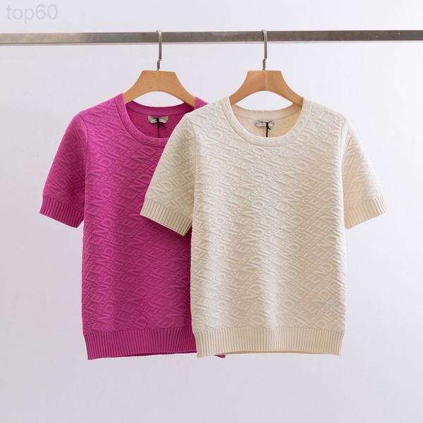 women's knits & tees designer ff family 2022 spring new concave convex letter jacquard knitted t-shirt short sleeve women's round, White
women's knits & tees designer ff family 2022 spring new concave convex letter jacquard knitted t-shirt short sleeve women's round, White