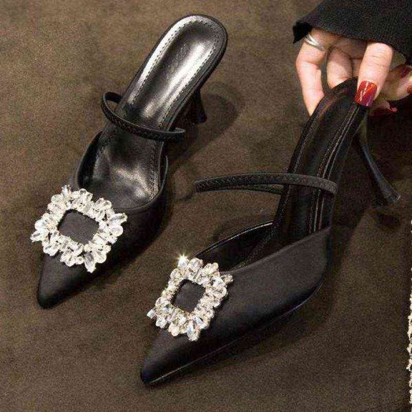 2022 spring summer sandals new super pointe toe slippers rhinestone stilettos ytmtloy indoor thin heels zapatillas mujer casa 220610, Black
2022 spring summer sandals new super pointe toe slippers rhinestone stilettos ytmtloy indoor thin heels zapatillas mujer casa 220610, Black