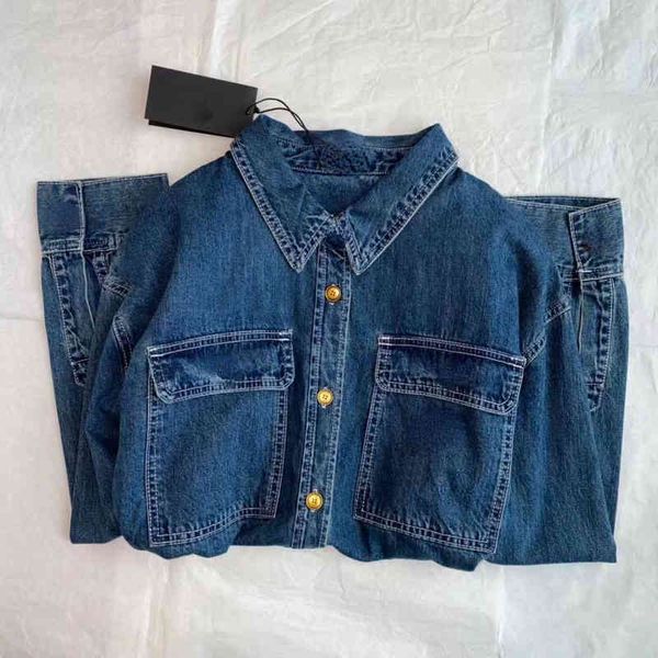 fashion 2022 designer design y home new 22 autumn denim shirt washing water detachable gold brooch decoration double enzyme, White
fashion 2022 designer design y home new 22 autumn denim shirt washing water detachable gold brooch decoration double enzyme, White