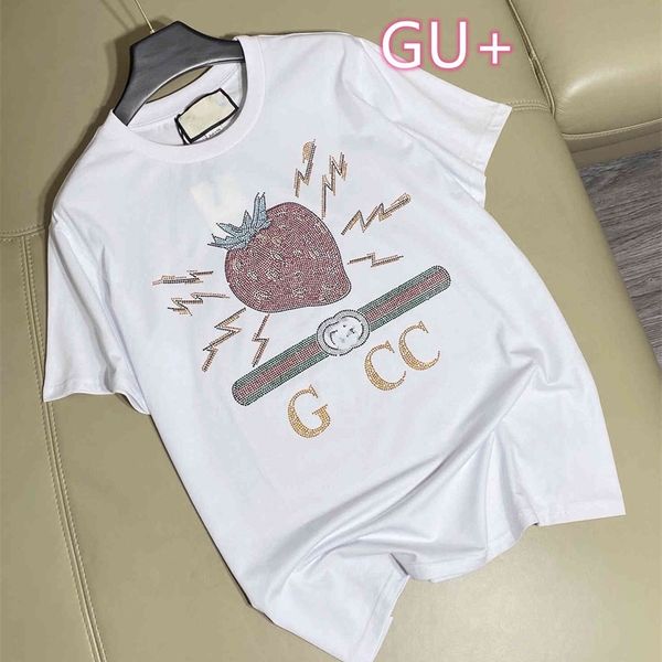 summer explosion 21 summer tide brand diamond strawberry t-shirt round neck loose, casual and comfortable, White
summer explosion 21 summer tide brand diamond strawberry t-shirt round neck loose, casual and comfortable, White