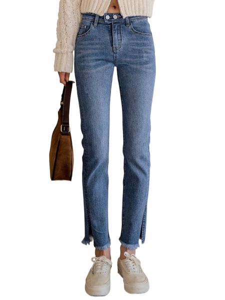 dazy cat whisker raw cut slit hem jeans x4so#, Blue
dazy cat whisker raw cut slit hem jeans x4so#, Blue