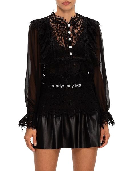women's knits & tees sp home black lace translucent diamond studded trumpet sleeve pure original factory of british high-end big brand, White
women's knits & tees sp home black lace translucent diamond studded trumpet sleeve pure original factory of british high-end big brand, White