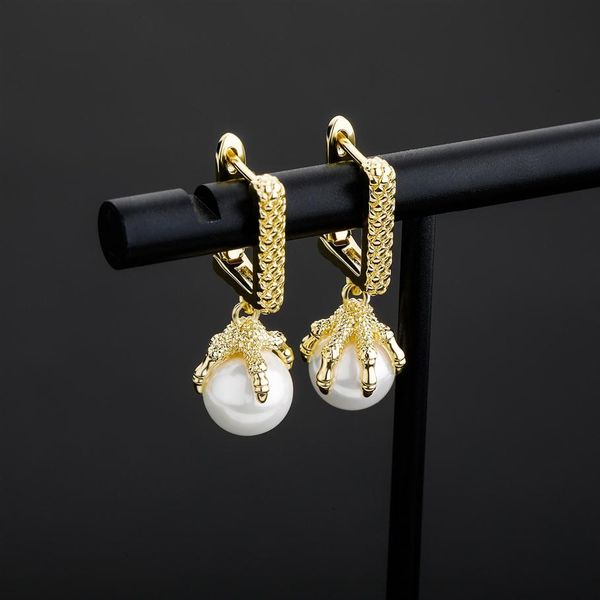 dragon claw pearl earrings mens womens gold dangle earrings fashion hip hop jewelry225z, Silver
dragon claw pearl earrings mens womens gold dangle earrings fashion hip hop jewelry225z, Silver