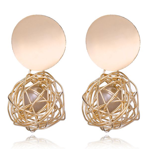 women's metal winding hollow gold ball pearl dangle chandelier earrings concave disc earring lady trendy earings pendants jewelry, Silver
women's metal winding hollow gold ball pearl dangle chandelier earrings concave disc earring lady trendy earings pendants jewelry, Silver