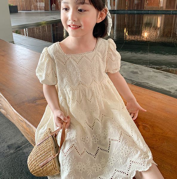 sweet kids lace hollow embroidery dresses children square collar puff sleeve dress summer children princess clothing q7078, Red;yellow
sweet kids lace hollow embroidery dresses children square collar puff sleeve dress summer children princess clothing q7078, Red;yellow