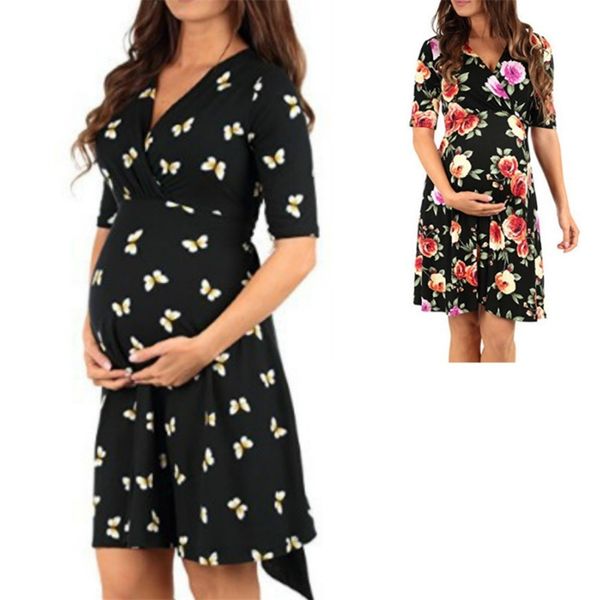 women high-low surplice wrap with waist belt maternity dress adjustable v neck nursing breastfeeding pregnant clothes 220419, White
women high-low surplice wrap with waist belt maternity dress adjustable v neck nursing breastfeeding pregnant clothes 220419, White